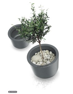 Blumentopf rund Ø30 × 24 cm matt, 11 L – Granit hell | Töpferkönig 2
