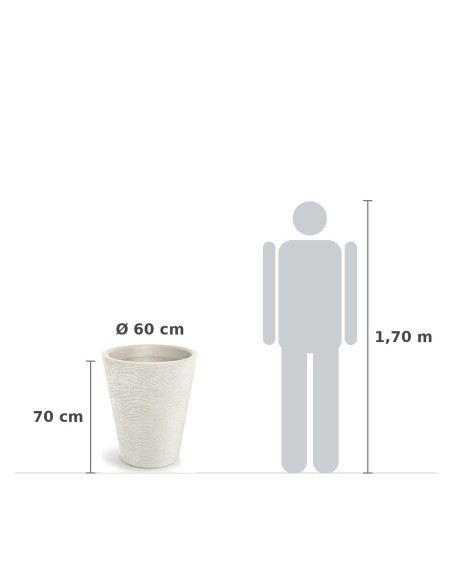 Pflanzkübel rund Ø60 × 70 cm Steinoptik, 58 L – Sand | Töpferkönig