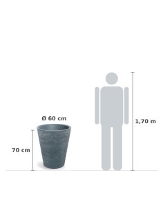 Pflanzkübel rund Ø60 × 70 cm Steinoptik, 58 L – Granit | Töpferkönig 2