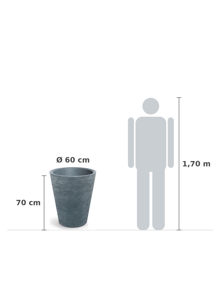 Pflanzkübel rund Ø60 × 70 cm Steinoptik, 58 L – Granit | Töpferkönig