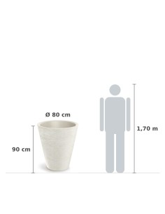 Pflanzkübel rund Ø80 × 90 cm Steinoptik, 111 L – Sand | Töpferkönig 2