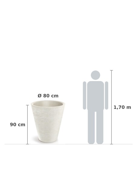 Pflanzkübel rund Ø80 × 90 cm Steinoptik, 111 L – Sand | Töpferkönig
