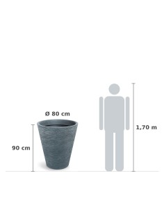 Pflanzkübel rund Ø80 × 90 cm Steinoptik, 111 L – Granit | Töpferkönig 2