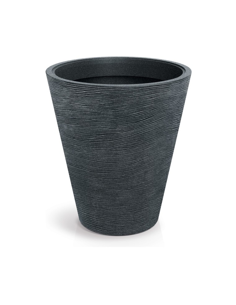 Pflanzkübel XXL rund Ø80 × 90 cm Steinoptik, 111 L – Schwarz-Granit | Töpferkönig