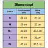 Blumentopf Schale mit Füßen in Anthrazit, Größe XL