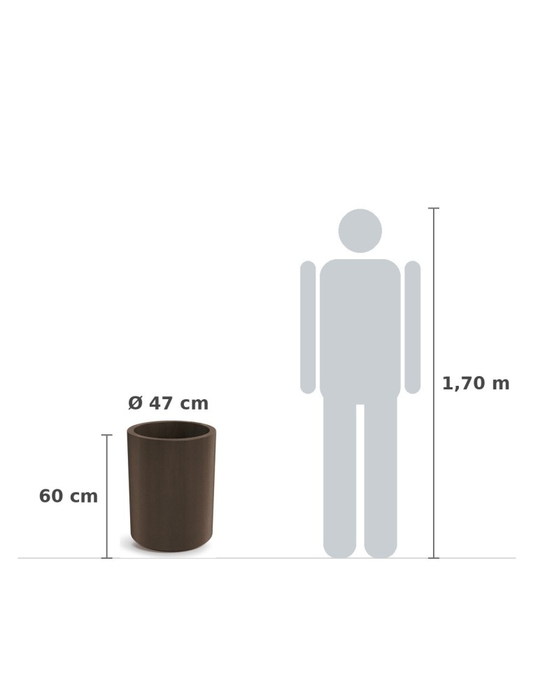 Pflanzkübel rund Ø47 × 60 cm matt, 37 L – Cortenstahl | Töpferkönig