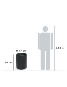 Pflanzkübel rund Ø47 × 60 cm matt, 37 L – Dunkelgrau | Töpferkönig 2