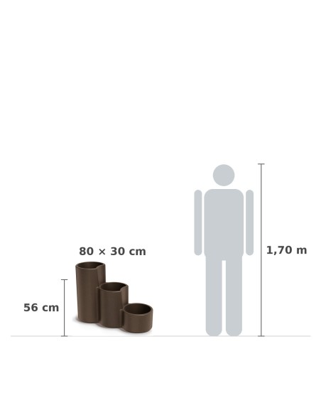 Pflanzgefäß Stufenform 80 × 30 × 56 cm matt, 21 L – Cortenstahl | Töpferkönig