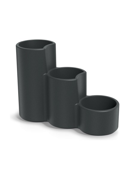 Pflanzgefäß Stufenform 80 × 30 × 56 cm matt, 21 L – Dunkelgrau | Töpferkönig