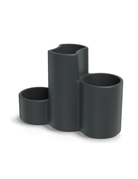 Pflanzgefäß Trio 80 × 30 × 56 cm matt, 21 L – Dunkelgrau | Töpferkönig