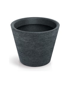 Blumentopf rund Ø48 × 38 cm Steinoptik, 41 L – Schwarz-Granit | Töpferkönig