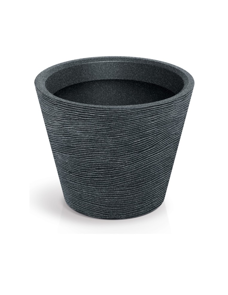 Blumentopf rund Ø48 × 38 cm Steinoptik, 41 L – Schwarz-Granit | Töpferkönig