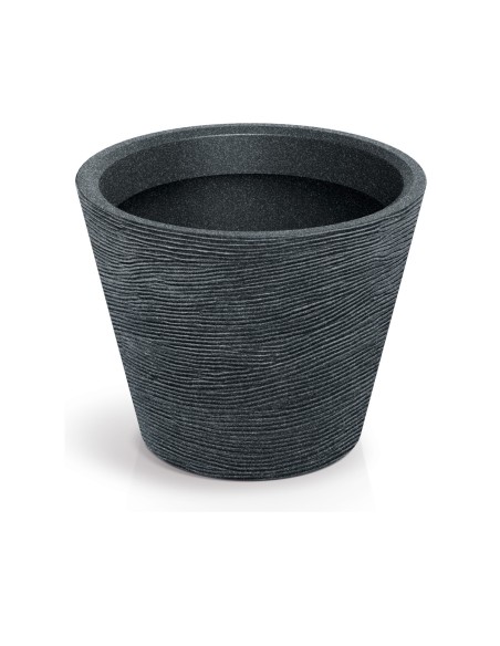 Blumentopf rund Ø48 × 38 cm Steinoptik, 41 L – Schwarz-Granit | Töpferkönig
