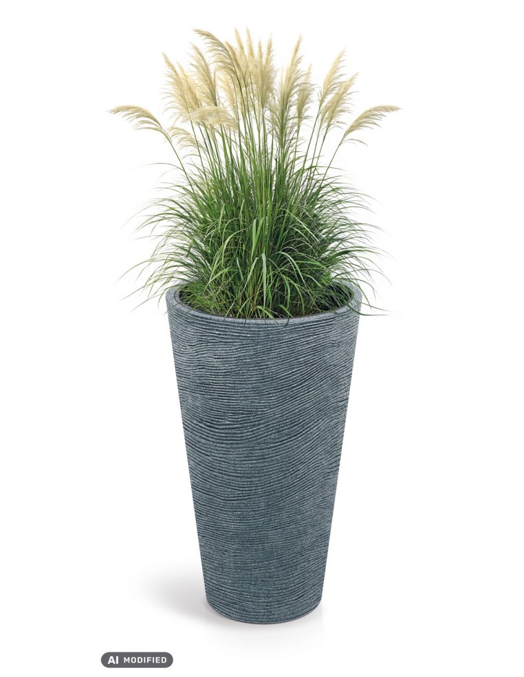 Blumentopf rund Ø48 × 38 cm Steinoptik, 41 L – Granit | Töpferkönig