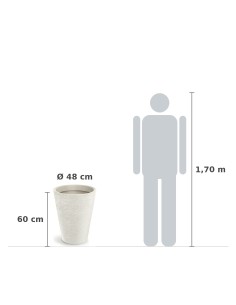 Pflanzkübel rund Ø48 × 60 cm Steinoptik, 66 L – Sand | Töpferkönig 2