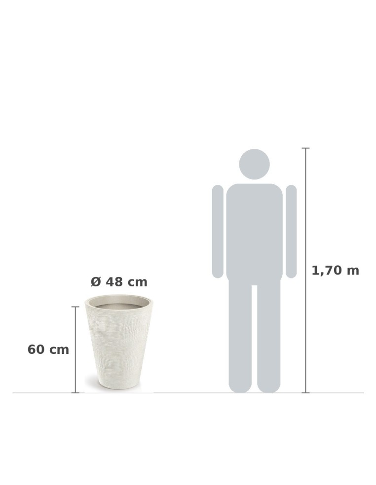 Pflanzkübel rund Ø48 × 60 cm Steinoptik, 66 L – Sand | Töpferkönig