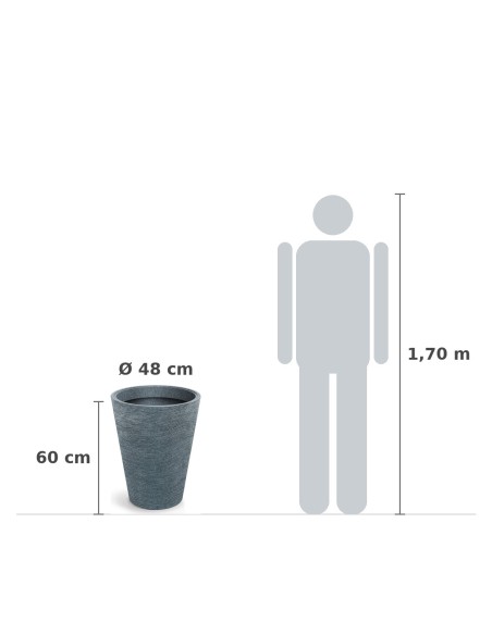 Pflanzkübel rund Ø48 × 60 cm Steinoptik, 66 L – Granit | Töpferkönig