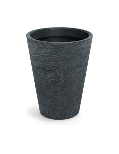 Pflanzkübel rund Ø48 × 60 cm Steinoptik, 66 L – Schwarz-Granit | Töpferkönig