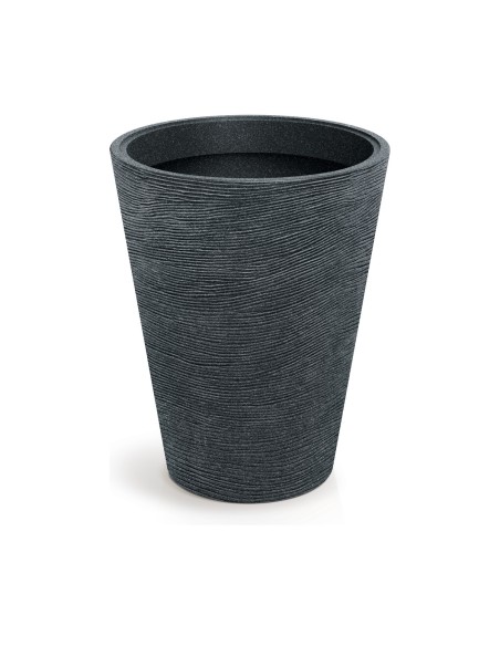 Pflanzkübel rund Ø48 × 60 cm Steinoptik, 66 L – Schwarz-Granit | Töpferkönig