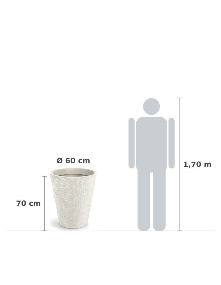 Pflanzkübel rund Ø60 × 70 cm Steinoptik, 120 L – Sand | Töpferkönig