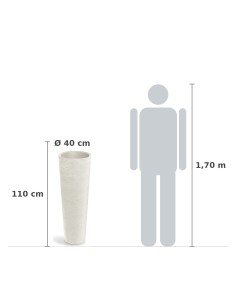 Pflanzsäule XXL rund Ø40 × 110 cm Steinoptik, 18 L – Sand | Töpferkönig 2
