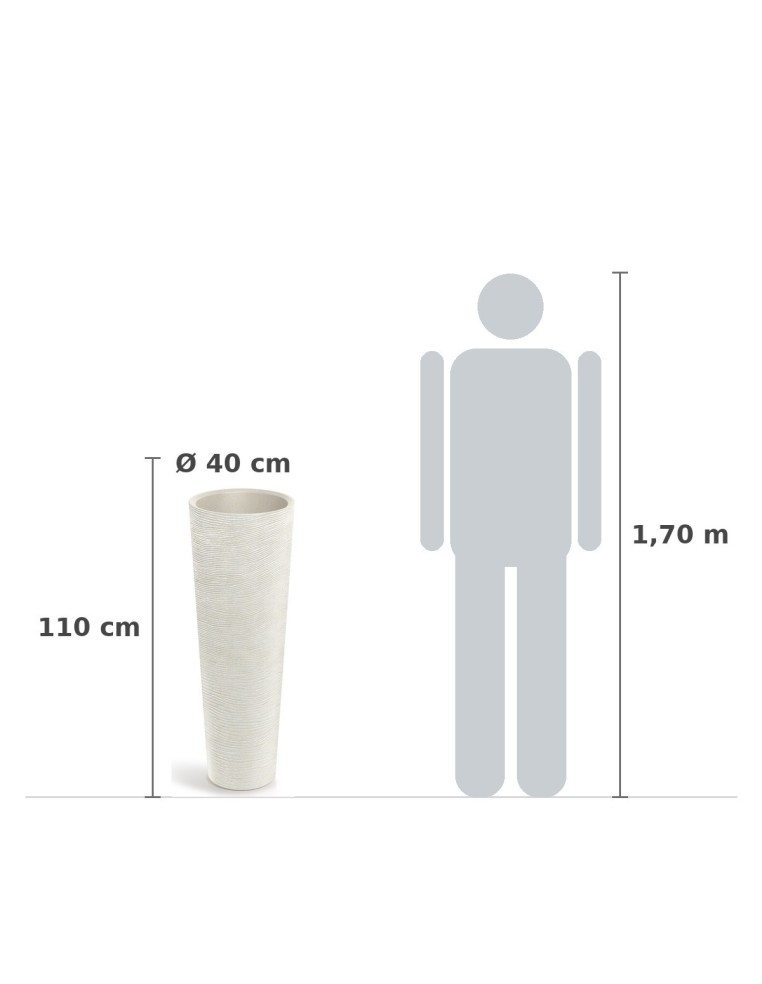 Pflanzsäule XXL rund Ø40 × 110 cm Steinoptik, 18 L – Sand | Töpferkönig