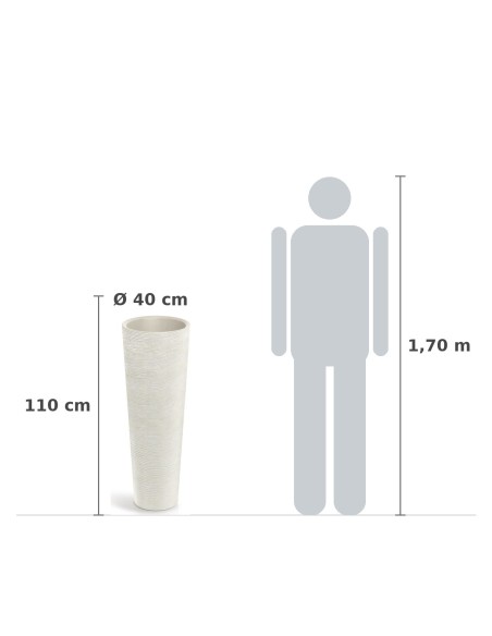 Pflanzsäule rund Ø40 × 110 cm Steinoptik, 18 L – Sand | Töpferkönig
