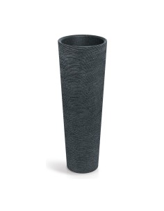 Pflanzsäule XXL rund Ø40 × 110 cm Steinoptik, 18 L – Schwarz-Granit | Töpferkönig