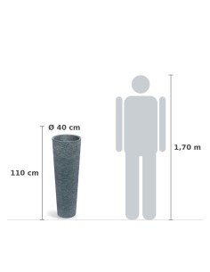 Pflanzsäule XXL rund Ø40 × 110 cm Steinoptik, 18 L – Granit | Töpferkönig 2