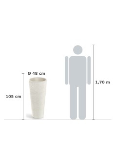 Pflanzsäule rund Ø48 × 105 cm Steinoptik, 33 L – Sand | Töpferkönig 2