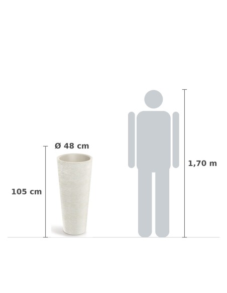Pflanzsäule rund Ø48 × 105 cm Steinoptik, 33 L – Sand | Töpferkönig