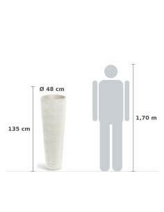 Pflanzsäule XXL rund Ø48 × 135 cm Steinoptik, 33 L – Sand | Töpferkönig 2