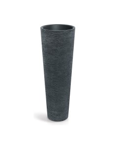 Pflanzsäule rund Ø48 × 135 cm Steinoptik, 33 L – Schwarz-Granit | Töpferkönig