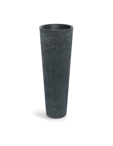 Pflanzsäule rund Ø48 × 135 cm Steinoptik, 33 L – Schwarz-Granit | Töpferkönig