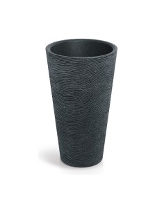 Pflanzkübel rund Ø60 × 100 cm Steinoptik, 62 L – Schwarz-Granit | Töpferkönig