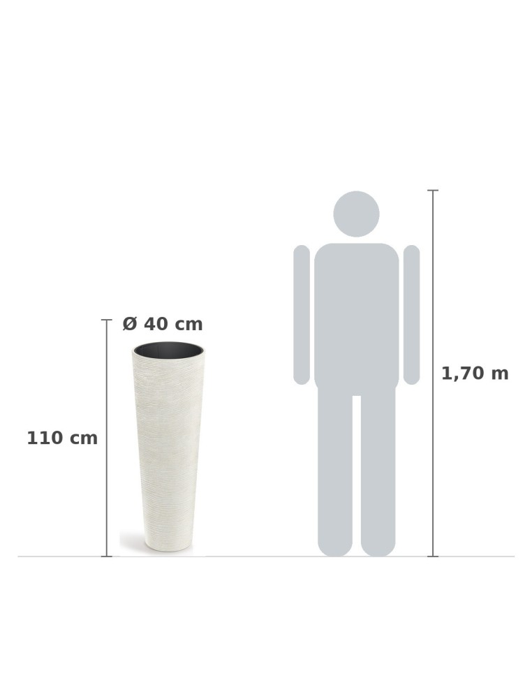 Pflanzsäule rund Ø40 × 110 cm Steinoptik, 20 L – Sand | Töpferkönig