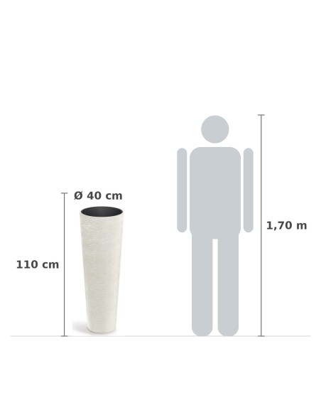 Pflanzsäule XXL rund Ø40 × 110 cm Steinoptik, 20 L – Sand | Töpferkönig
