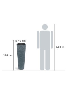 Pflanzsäule XXL rund Ø40 × 110 cm Steinoptik, 20 L – Granit | Töpferkönig 2