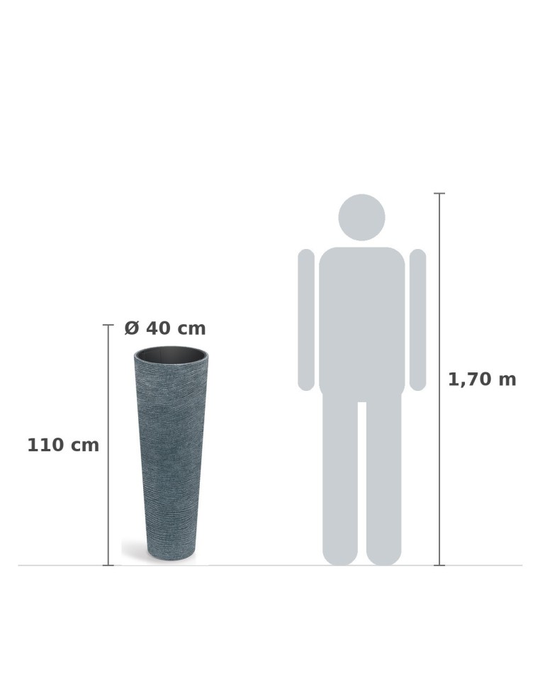 Pflanzsäule XXL rund Ø40 × 110 cm Steinoptik, 20 L – Granit | Töpferkönig