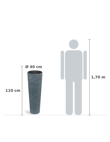 Pflanzsäule rund Ø40 × 110 cm Steinoptik, 20 L – Granit | Töpferkönig