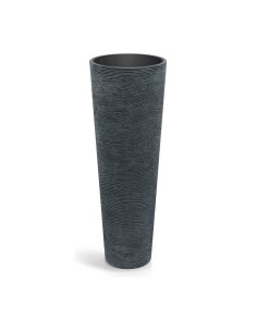 Pflanzsäule rund Ø48 × 135 cm Steinoptik, 31 L – Schwarz-Granit | Töpferkönig