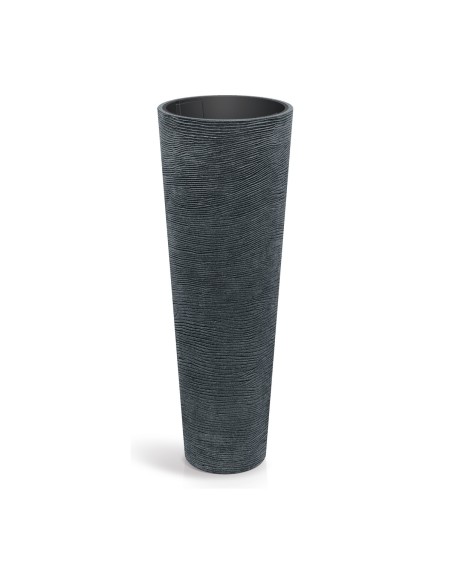 Pflanzsäule rund Ø48 × 135 cm Steinoptik, 31 L – Schwarz-Granit | Töpferkönig