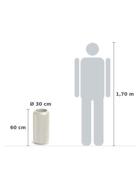 Pflanzsäule rund Ø30 × 60 cm matt, 8 L – Sand | Töpferkönig