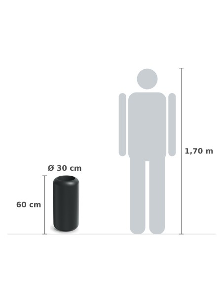 Pflanzsäule rund Ø30 × 60 cm matt, 8 L – Dunkelgrau | Töpferkönig