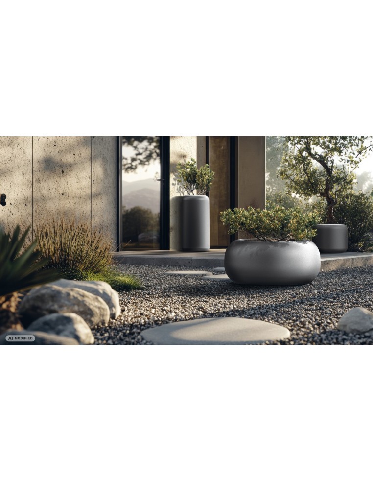 Blumentopf rund Ø40 × 30 cm matt, 10 L – Dunkelgrau | Töpferkönig