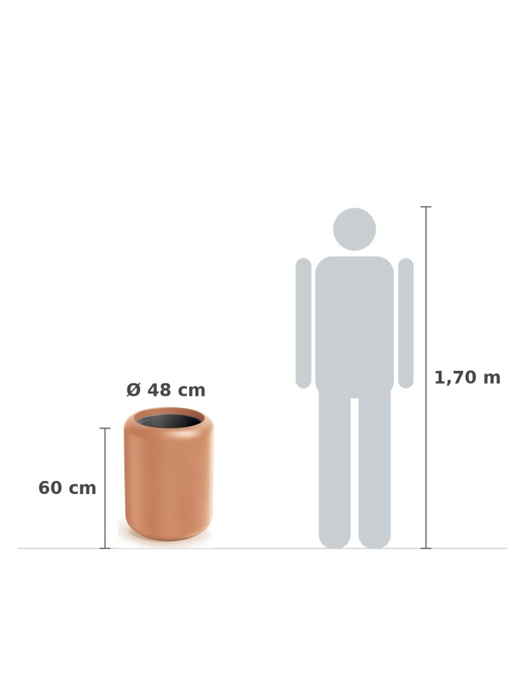 Pflanzkübel rund Ø48 × 60 cm matt, 20 L – Terrakotta | Töpferkönig
