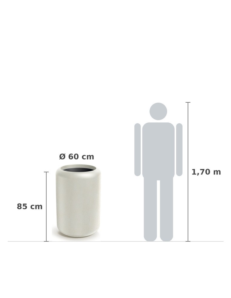Pflanzkübel rund Ø60 × 85 cm matt, 31 L – Sand | Töpferkönig