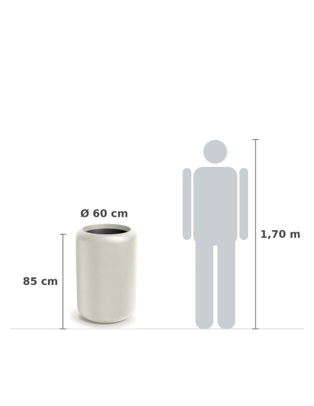 Pflanzkübel rund Ø60 × 85 cm matt, 31 L – Sand | Töpferkönig
