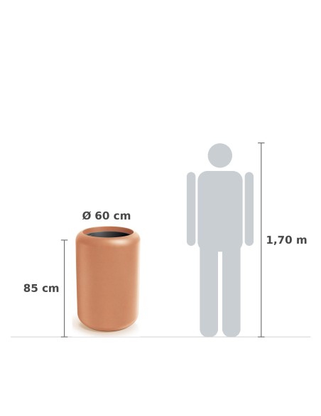 Pflanzkübel rund Ø60 × 85 cm matt, 31 L – Terrakotta | Töpferkönig
