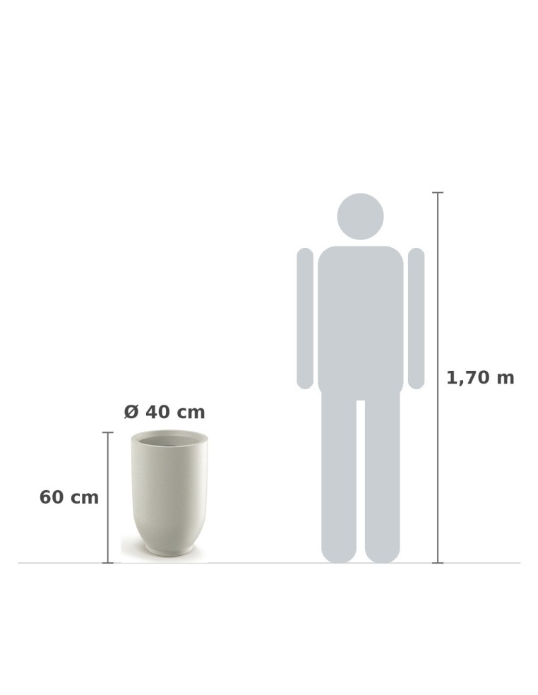 Pflanzkübel rund Ø40 × 60 cm matt, 52 L – Sand | Töpferkönig